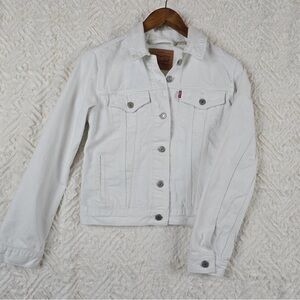 Levi's White Denim Jacket Size S